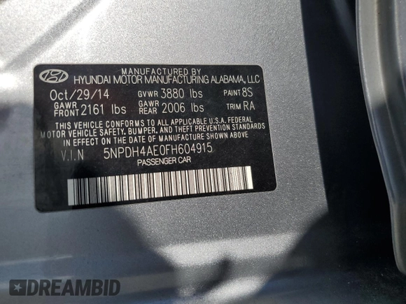 2015 Hyundai Elantra SE z VIN 5NPDH4AE0FH604915, wystawiony jako Copart lot #62287895 z przebiegiem 140 609 mil mil oraz Czysty tytuł • Clean title. Historia ofert i sprzedaży dostępna na DreamBid. Obrazek 12.