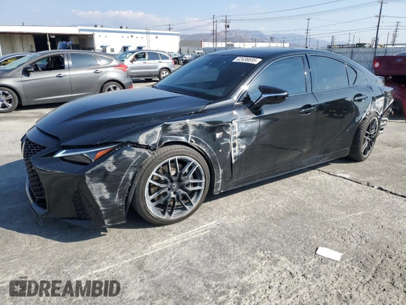 2023 Lexus IS with VIN JTHAP1D25P5004090, listed as a Copart auction lot 42436695 with 11,898 mi miles and Salvage Title. Bid and sale history available at carsss.com. Image 1.