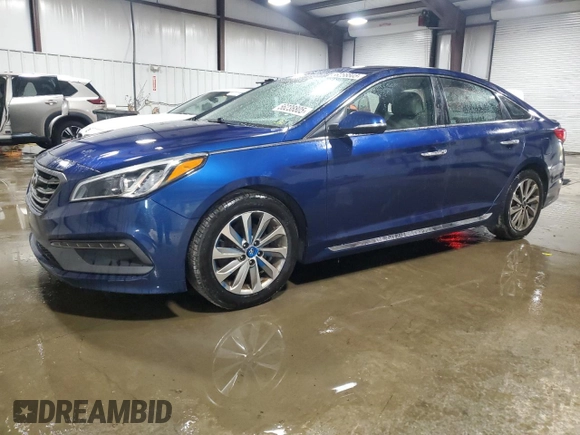 2015 Hyundai Sonata Sport with VIN 5NPE34AF3FH140837, listed as a Copart auction lot 56238805 with 83,546 mi miles and Salvage title. Bid and sale history available at DreamBid. Image 1.