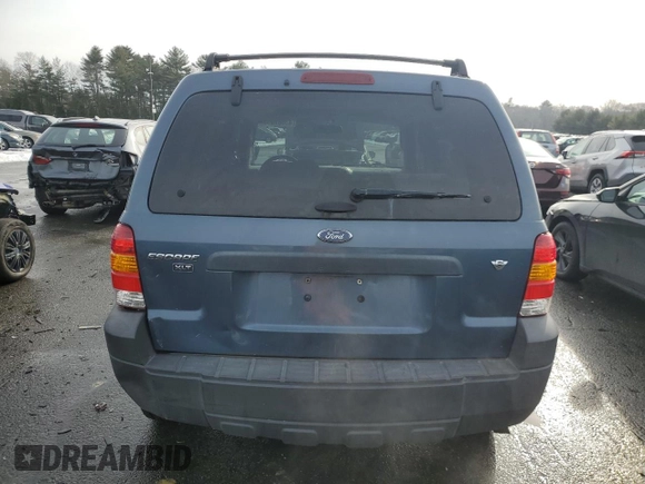 2006 Ford Escape XLT with VIN 1FMYU93166KA28586, listed as a Copart auction lot 43687055 with 185,066 mi miles and Salvage Title. Bid and sale history available at carsss.com. Image 6.