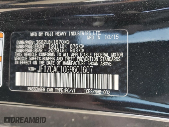 2016 Subaru BRZ Limited with VIN JF1ZCAC10G9601607, listed as a Copart auction lot 75214134 with 98,703 mi miles and Salvage Title. Bid and sale history available at carsss.com. Image 13.