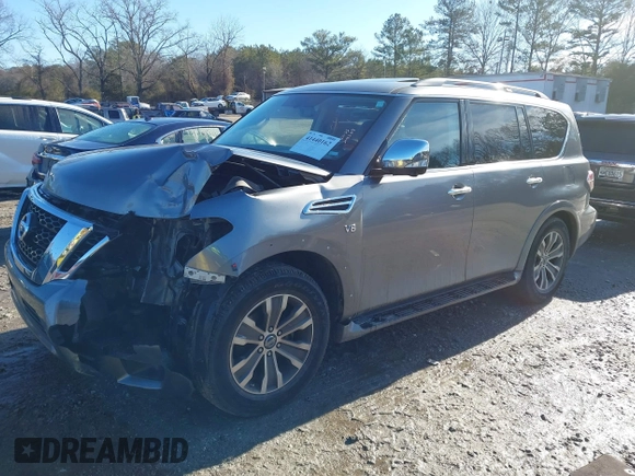2020 Nissan Armada SV with VIN JN8AY2ND6L9107451, listed as a IAAI auction lot 41440162 with 101,737 mi miles. Bid and sale history available at carsss.com. Image 2.