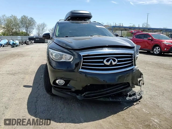 2014 Infiniti QX60 with VIN 5N1AL0MM8EC542358, listed as a Copart auction lot 61184495 with 31,859 mi miles and Salvage title. Bid and sale history available at DreamBid. Image 14.