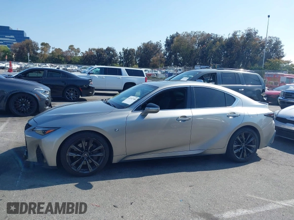 2021 Lexus IS with VIN JTHGZ1B21M5044458, listed as a IAAI auction lot 42141348 with 30,087 mi miles. Bid and sale history available at carsss.com. Image 14.