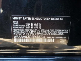 2014 BMW 3 Series 335i with VIN WBA3A9C50EF478734, listed as a Copart auction lot 83449634 with 107,723 mi miles and Salvage Title. Bid and sale history available at carsss.com. Image 13.