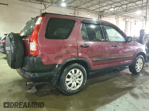 2006 Honda CR-V EX with VIN SHSRD78836U438836, listed as a Copart auction lot 51596795 with 186,974 mi miles and Salvage Title. Bid and sale history available at carsss.com. Image 3.