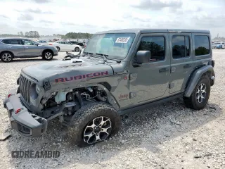 2021 Jeep Wrangler Unlimited Rubicon z VIN 1C4HJXFG4MW586850, wystawiony jako Copart lot #57480335 z przebiegiem 100 003 mil mil oraz Szkoda całkowita • Salvage title. Historia ofert i sprzedaży dostępna na DreamBid. Obrazek 1.