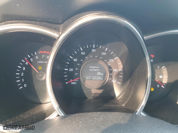 2015 Kia Optima LX with VIN 5XXGM4A79FG367315, listed as a Copart auction lot 43069545 with 165,209 mi miles and Salvage Title. Bid and sale history available at carsss.com. Image 9.