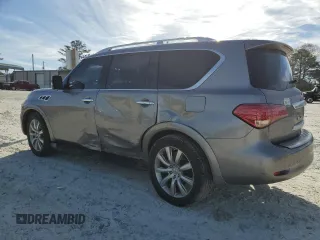 2011 Infiniti QX56 7-passenger with VIN JN8AZ2NE2B9000479, listed as a Copart auction lot 49492035 with 152,852 mi miles and Salvage Title. Bid and sale history available at carsss.com. Image 2.