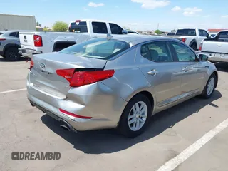 2013 Kia Optima LX with VIN KNAGM4A74D5423255, listed as a IAAI auction lot 42065230 with 116,589 mi miles. Bid and sale history available at carsss.com. Image 4.