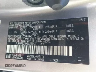 2021 Lexus NX 300 с VIN JTJDARBZ8M5033543, выставлен на аукционе IAAI как лот 41875172 с пробегом Не указан миль и . История ставок и продаж доступна на DreamBid. Изображение 9.