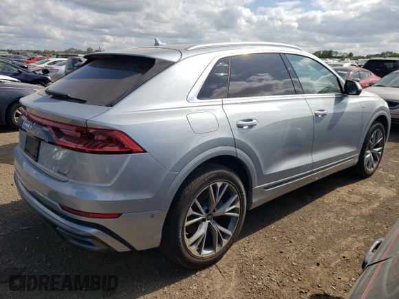 2023 Audi Q8 Premium Plus with VIN WA1EVBF16PD031298, listed as a Copart auction lot 67919624 with 10,073 mi miles and Salvage title. Bid and sale history available at DreamBid. Image 3.