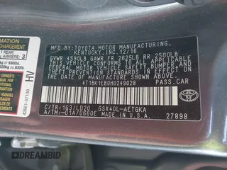 2017 Toyota Avalon XLE z VIN 4T1BK1EB0HU249028, wystawiony jako IAAI lot #41915371 z przebiegiem 83 024 mil mil oraz . Historia ofert i sprzedaży dostępna na DreamBid. Obrazek 9.