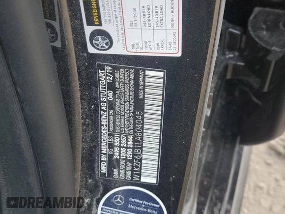 2020 Mercedes-Benz E-Class E 450 with VIN W1KZF6JB1LA804045, listed as a Copart auction lot 77374974 with 47,171 mi miles and Salvage Title. Bid and sale history available at carsss.com. Image 12.