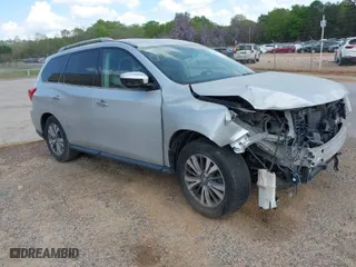 2017 Nissan Pathfinder SV with VIN 5N1DR2MN9HC664487, listed as a IAAI auction lot 41974800 with 1 mi miles. Bid and sale history available at carsss.com. Image 1.