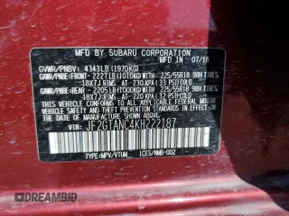 2019 Subaru Crosstrek Limited with VIN JF2GTANC4KH222187, listed as a Copart auction lot 51497575 with 61,959 mi miles and Salvage title. Bid and sale history available at DreamBid. Image 14.