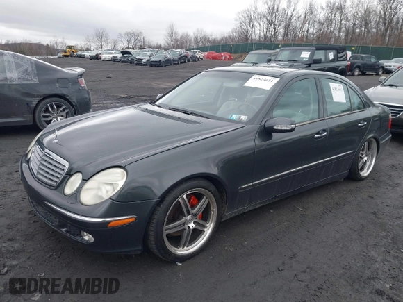 2003 Mercedes-Benz E 500 with VIN WDBUF70J73A189907, listed as a IAAI auction lot 41824651 with 126,466 mi miles and . Bid and sale history available at DreamBid. Image 2.
