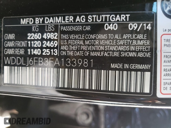 2015 Mercedes-Benz CLS-Class CLS 400 with VIN WDDLJ6FB3FA133981, listed as a Copart auction lot 45456704 with 93,020 mi miles. Bid and sale history available at carsss.com. Image 12.