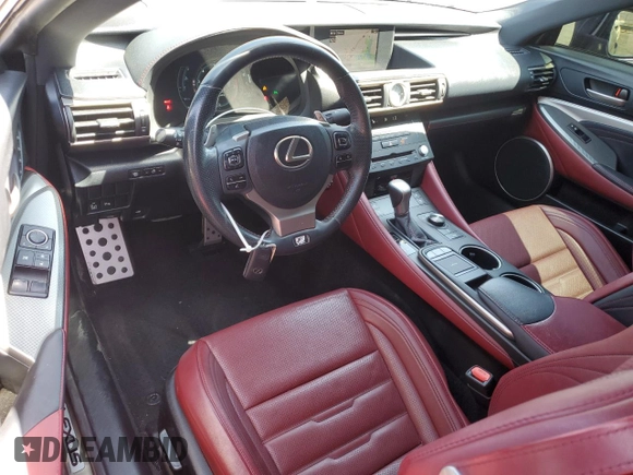 2015 Lexus RC 350 F Sport with VIN JTHHE5BC8F5002937, listed as a Copart auction lot 60566685 with 86,343 mi miles and Salvage title. Bid and sale history available at DreamBid. Image 8.