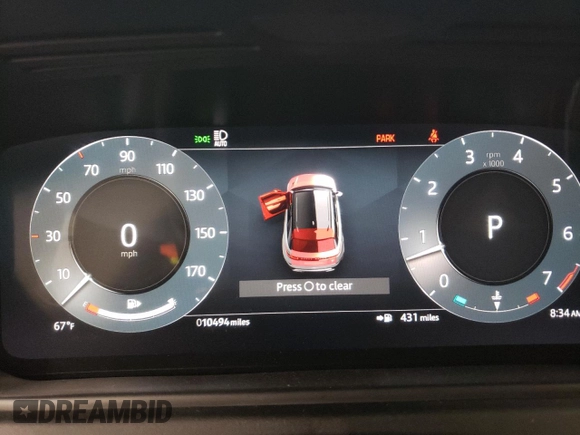 2024 Land Rover Range Rover Velar S with VIN SALYJ2EX8RA385647, listed as a Copart auction lot 63018304 with 10,494 mi miles and Clean Title. Bid and sale history available at DreamBid. Image 9.