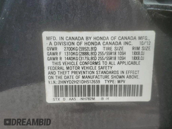 2013 Acura MDX with VIN 2HNYD2H21DH512659, listed as a Copart auction lot 44909735 with 171,737 mi miles and Salvage Title. Bid and sale history available at carsss.com. Image 13.