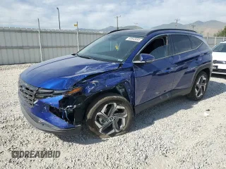 2023 Hyundai Tucson Limited with VIN 5NMJECAE1PH270656, listed as a Copart auction lot 60843895 with 8,743 mi miles and Salvage title. Bid and sale history available at DreamBid. Image 1.