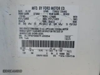 2007 Lincoln Mark LT with VIN 5LTPW18587FJ05554, listed as a Copart auction lot 57767144 with 108,299 mi miles and Salvage Title. Bid and sale history available at carsss.com. Image 14.