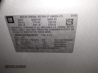 2014 Chevrolet Equinox LT with VIN 2GNALCEK7E6235167, listed as a IAAI auction lot 42073476 with 83,518 mi miles and . Bid and sale history available at DreamBid. Image 9.
