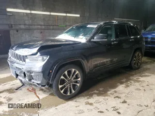 2022 Jeep Grand Cherokee Overland with VIN 1C4RJHDG4N8565905, listed as a Copart auction lot 46187865 with 34,383 mi miles and Salvage title. Bid and sale history available at DreamBid. Image 1.