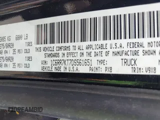 2013 Ram 1500 Express with VIN 1C6RR7KT7DS561651, listed as a IAAI auction lot 42741471 with 168,542 mi miles and . Bid and sale history available at DreamBid. Image 9.
