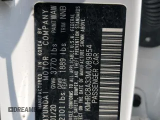 2021 Hyundai Venue SEL with VIN KMHRC8A33MU089854, listed as a Copart auction lot 59012225 with 29,281 mi miles and Salvage title. Bid and sale history available at DreamBid. Image 13.