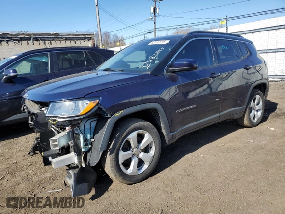 2018 Jeep Compass Latitude with VIN 3C4NJDBB5JT161697, listed as a Copart auction lot 52482895 with 60,631 mi miles and Salvage Title. Bid and sale history available at DreamBid. Image 1.
