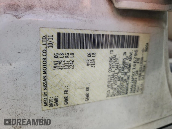 2012 Nissan Altima SL with VIN 1N4AL2AP3CC166296, listed as a Copart auction lot 49997745 with 212,530 mi miles and Non Repairable. Bid and sale history available at DreamBid. Image 13.