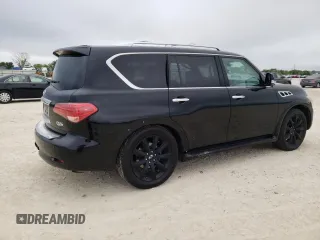 2012 Infiniti QX56 7-passenger with VIN JN8AZ2NE5C9016354, listed as a Copart auction lot 53390775 with 209,990 mi miles and Salvage Title. Bid and sale history available at carsss.com. Image 3.