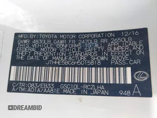 2017 Lexus RC 350 z VIN JTHHE5BC6H5015818, wystawiony jako IAAI lot #41822209 z przebiegiem 99 588 mil mil oraz . Historia ofert i sprzedaży dostępna na DreamBid. Obrazek 9.