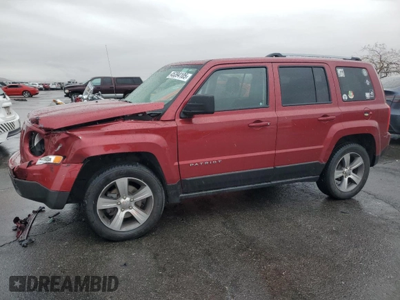 2017 Jeep Patriot High Altitude with VIN 1C4NJPFAXHD207561, listed as a Copart auction lot 45394105 with 74,599 mi miles and Salvage Title. Bid and sale history available at carsss.com. Image 1.