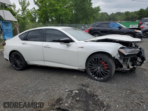 2022 Acura TLX Type S with VIN 19UUB7F04NA001490, listed as a Copart auction lot 61413455 with 29,690 mi miles and Salvage title. Bid and sale history available at DreamBid. Image 4.