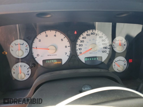 2002 Dodge 1500 with VIN 3D7HA18N22G181192, listed as a Copart auction lot 52111935 with 262,936 mi miles and Clean Title. Bid and sale history available at DreamBid. Image 9.