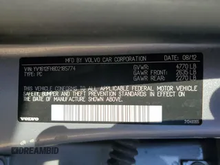 2013 Volvo S60 T5 with VIN YV1612FH8D2185774, listed as a Copart auction lot 46322195 with 60,560 mi miles and Salvage Title. Bid and sale history available at carsss.com. Image 12.