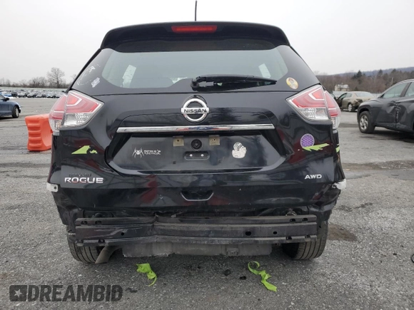 2016 Nissan Rogue SV with VIN KNMAT2MVXGP666538, listed as a Copart auction lot 45104455 with 101,104 mi miles and Salvage Title. Bid and sale history available at DreamBid. Image 6.