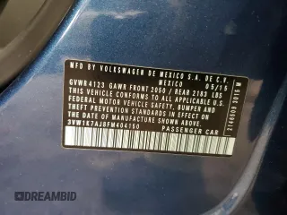 2015 Volkswagen Jetta S z VIN 3VW1K7AJ8FM404150, wystawiony jako Copart lot #88251625 z przebiegiem 94 037 mil mil oraz Szkoda całkowita • Salvage title. Historia ofert i sprzedaży dostępna na DreamBid. Obrazek 14.