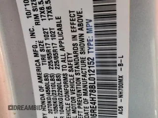 2011 Honda CR-V EX-L z VIN 5J6RE4H78BL012152, wystawiony jako Copart lot #61638144 z przebiegiem 95 196 mil mil oraz Szkoda całkowita • Salvage title. Historia ofert i sprzedaży dostępna na DreamBid. Obrazek 12.