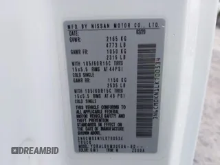 2020 Nissan NV200 SV with VIN 3N6CM0KN1LK700534, listed as a IAAI auction lot 41387617 with Not provided miles and . Bid and sale history available at DreamBid. Image 9.