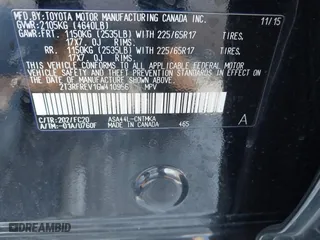 2016 Toyota RAV4 XLE with VIN 2T3RFREV1GW410956, listed as a IAAI auction lot 41739007 with 108,642 mi miles. Bid and sale history available at carsss.com. Image 9.