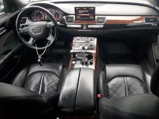 2013 Audi A8 L 4.0L with VIN WAUR2AFDXDN021378, listed as a Copart auction lot 50455095 with 110,722 mi miles and Salvage Title. Bid and sale history available at carsss.com. Image 8.