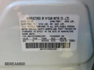 2005 Infiniti G35 Sedan with VIN JNKCV51E95M223951, listed as a Copart auction lot 46355205 with 176,999 mi miles and Salvage Title. Bid and sale history available at carsss.com. Image 12.