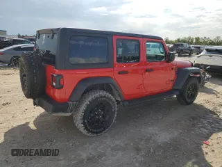 2022 Jeep Wrangler Unlimited Willys with VIN 1C4HJXDN7NW237703, listed as a Copart auction lot 76091794 with Not Provided miles and Non Repairable. Bid and sale history available at DreamBid. Image 3.