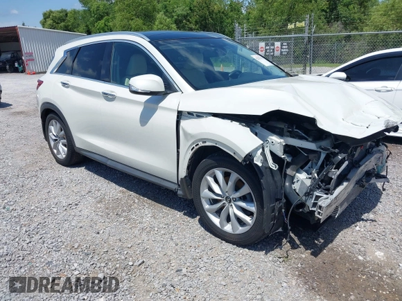 2019 Infiniti QX50 Essential with VIN 3PCAJ5M35KF125258, listed as a IAAI auction lot 42267473 with 53,563 mi miles and . Bid and sale history available at DreamBid. Image 1.