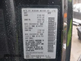 2019 Nissan NV200 SV with VIN 3N6CM0KNXKK700482, listed as a IAAI auction lot 41688027 with 123,547 mi miles and . Bid and sale history available at DreamBid. Image 9.