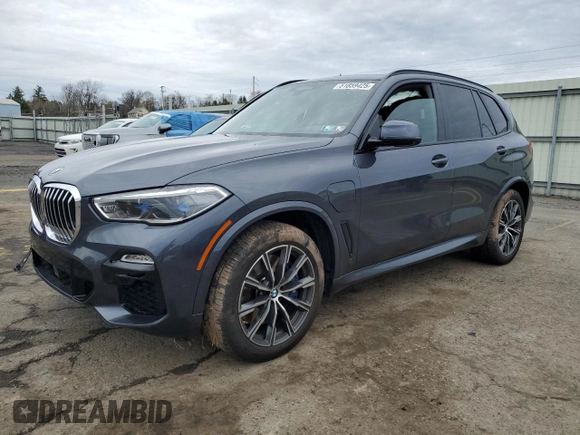 2021 BMW X5 xDrive45e with VIN 5UXTA6C08M9H34879, listed as a Copart auction lot 51859425 with 0 mi miles and Salvage Title. Bid and sale history available at carsss.com. Image 1.